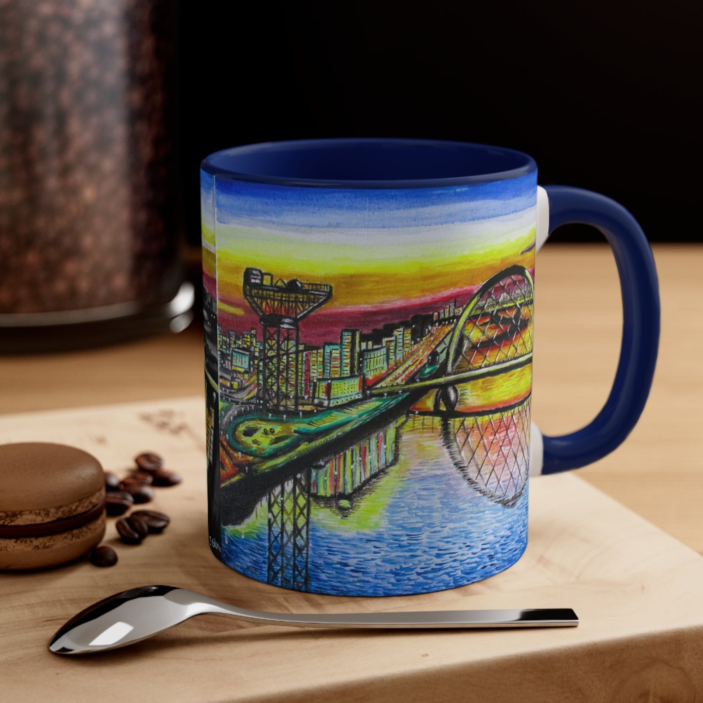 Coffee Mug, 11oz- Glasgow River Clyde Sunset Design
